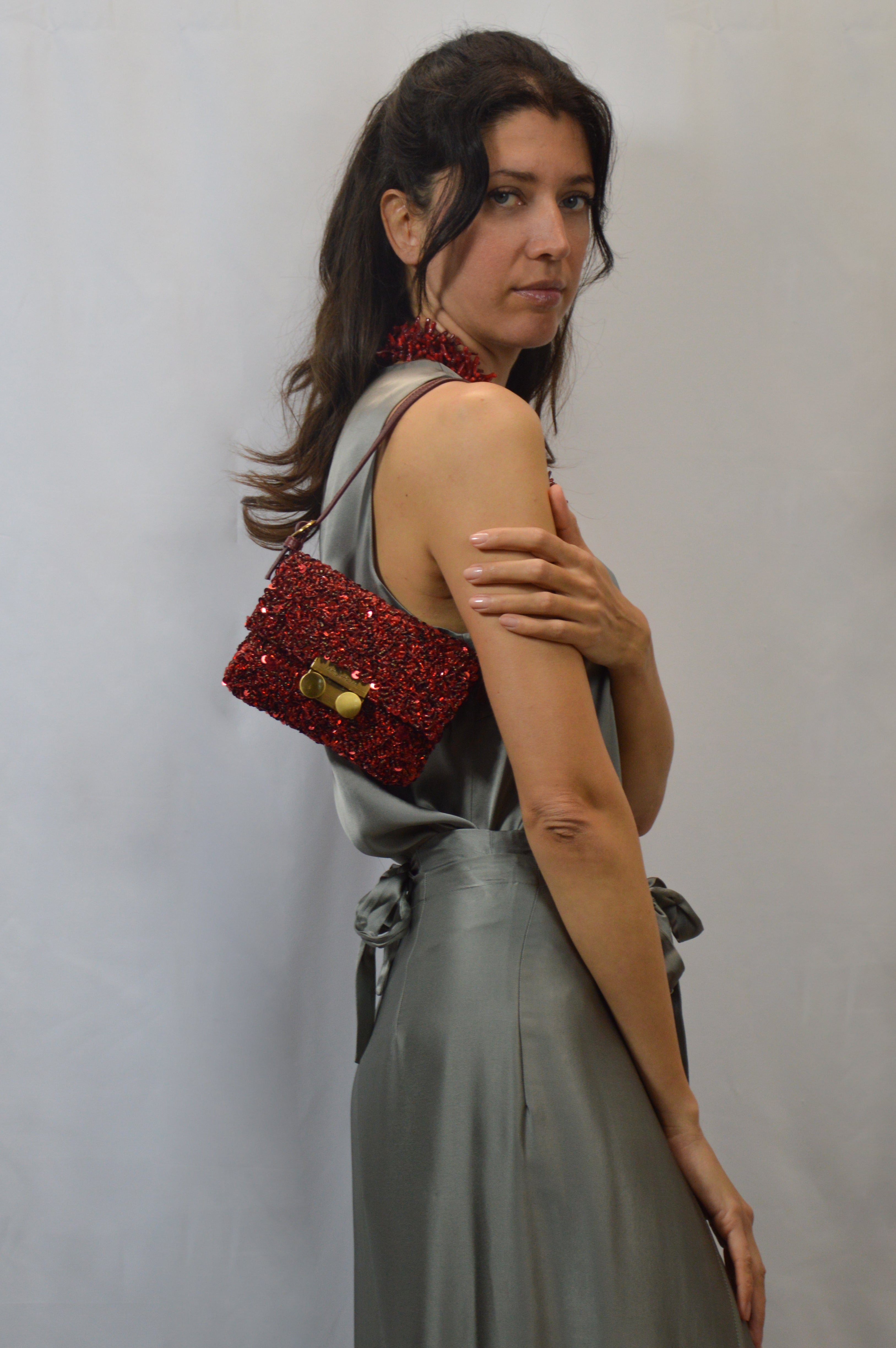 Borsa piccola a spalla paillettes - Maliparmi