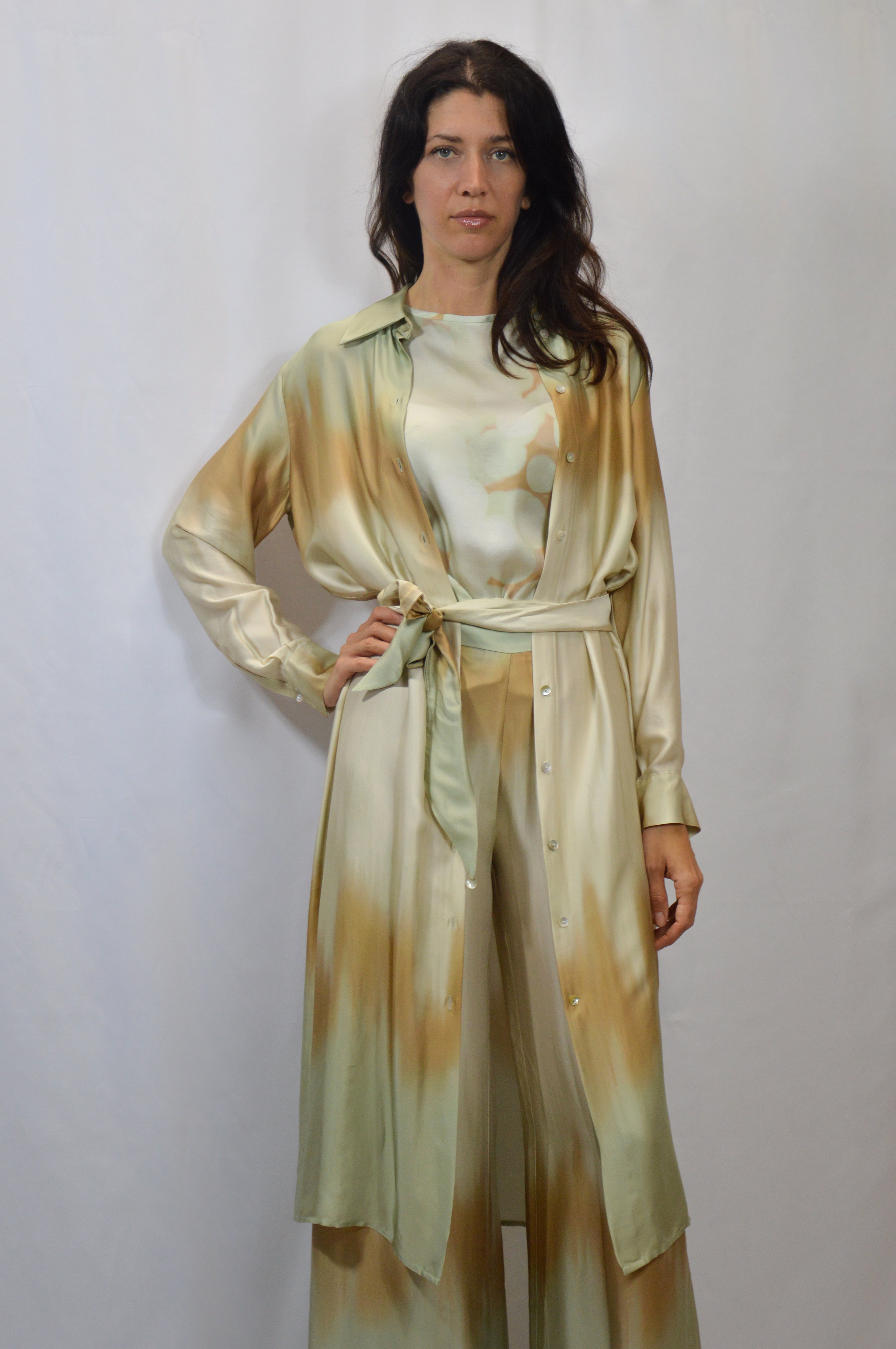 Chemisier lungo in viscosa stampata - Ottod’ame