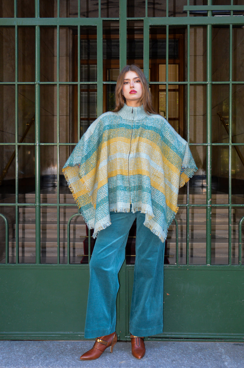 Poncho a quadri - Surkana