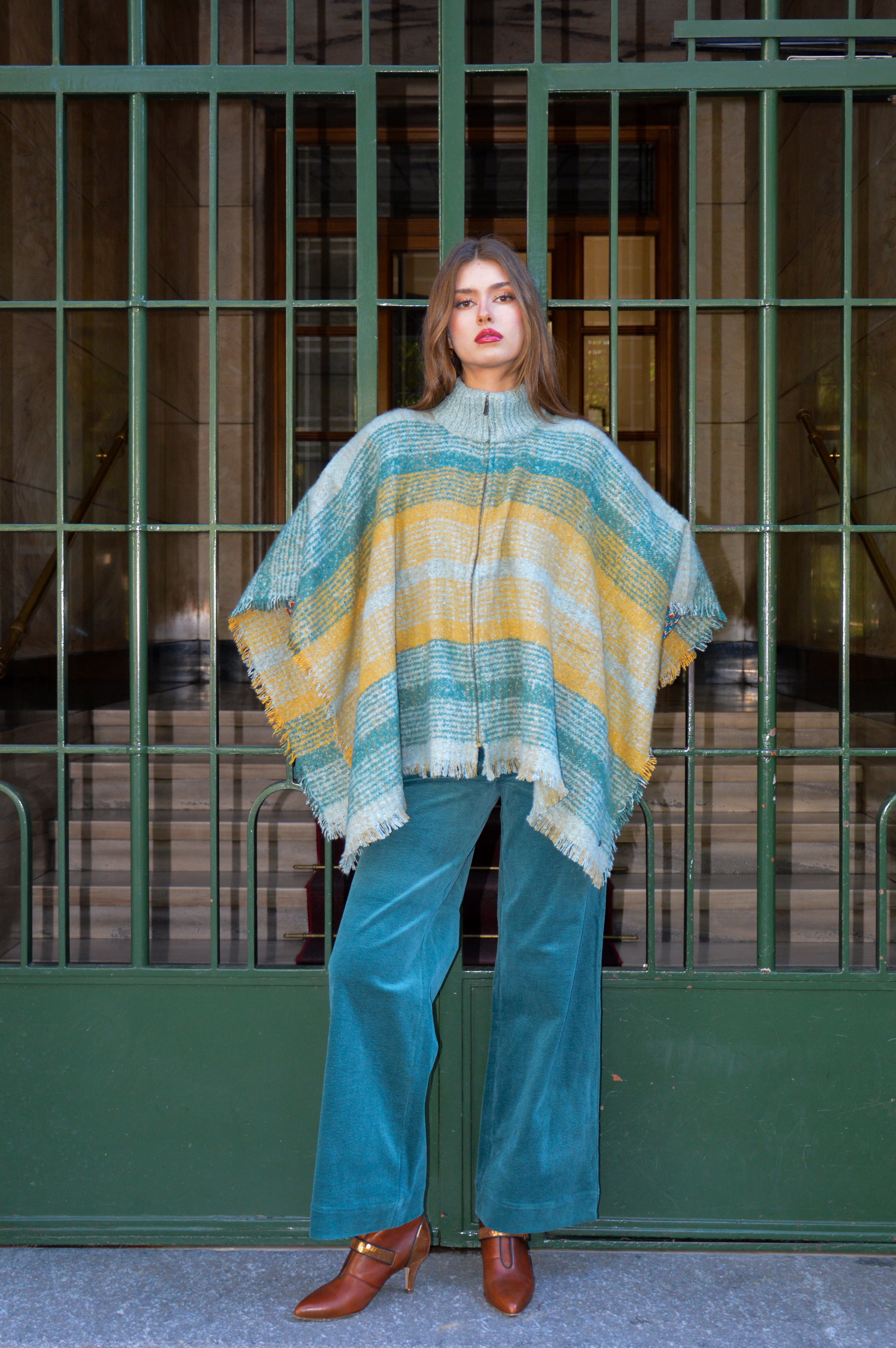 Poncho a quadri - Surkana