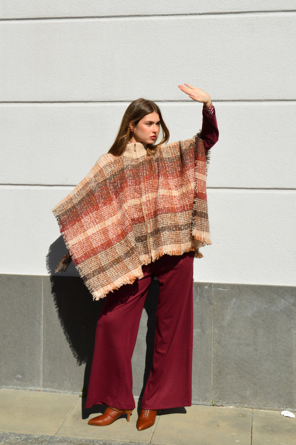 Poncho a quadri - Surkana