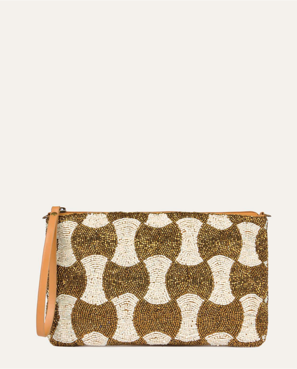Clutch ricamato Camel - Surkana
