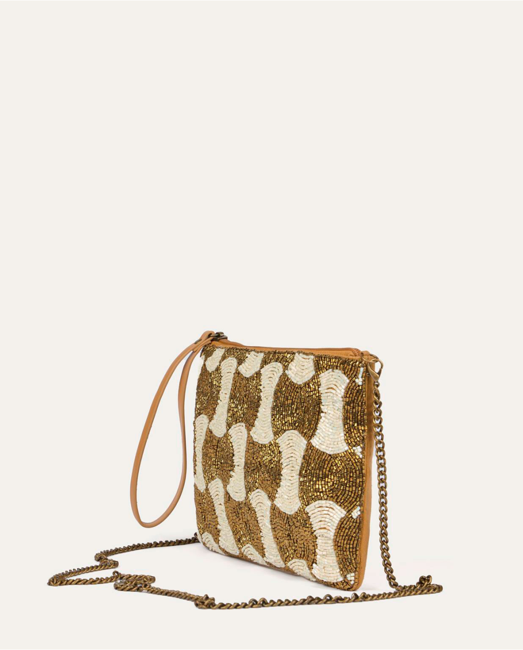 Clutch ricamato Camel - Surkana