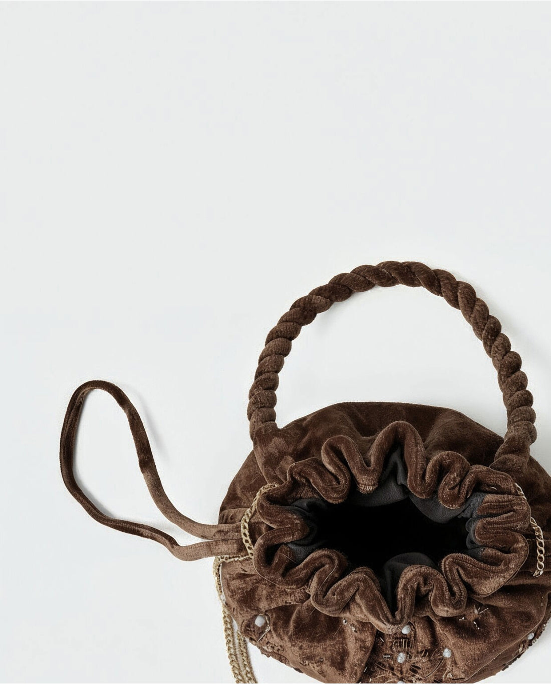 Borsa secchiello ricamata - Surkana