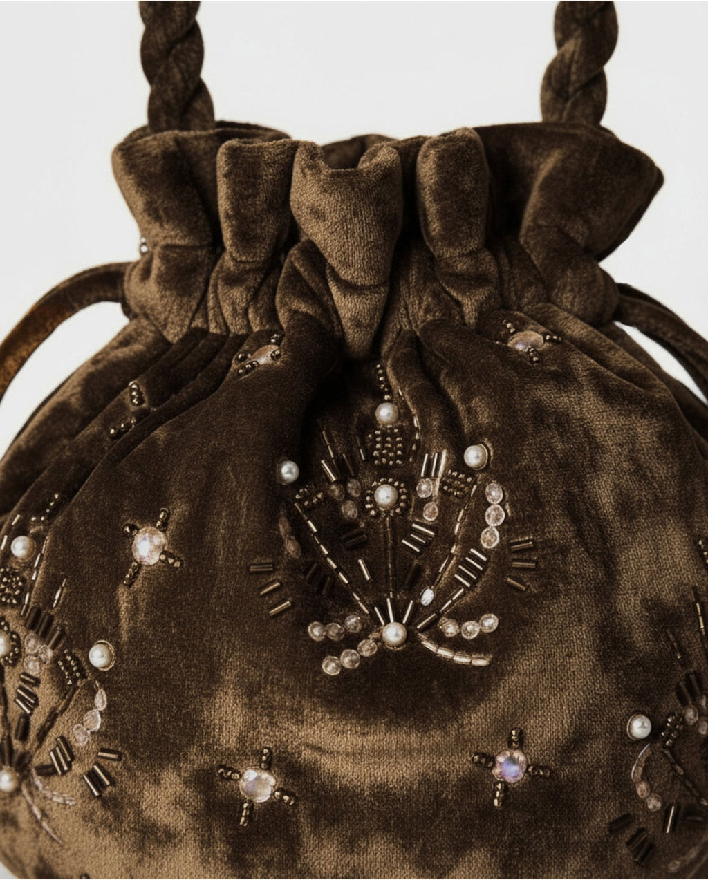 Borsa secchiello ricamata - Surkana