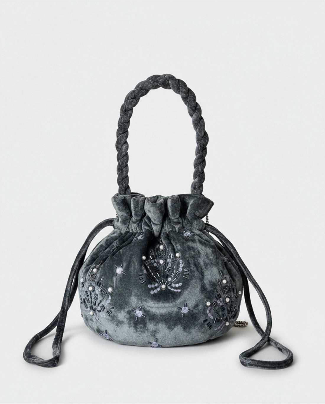 Borsa secchiello ricamata - Surkana
