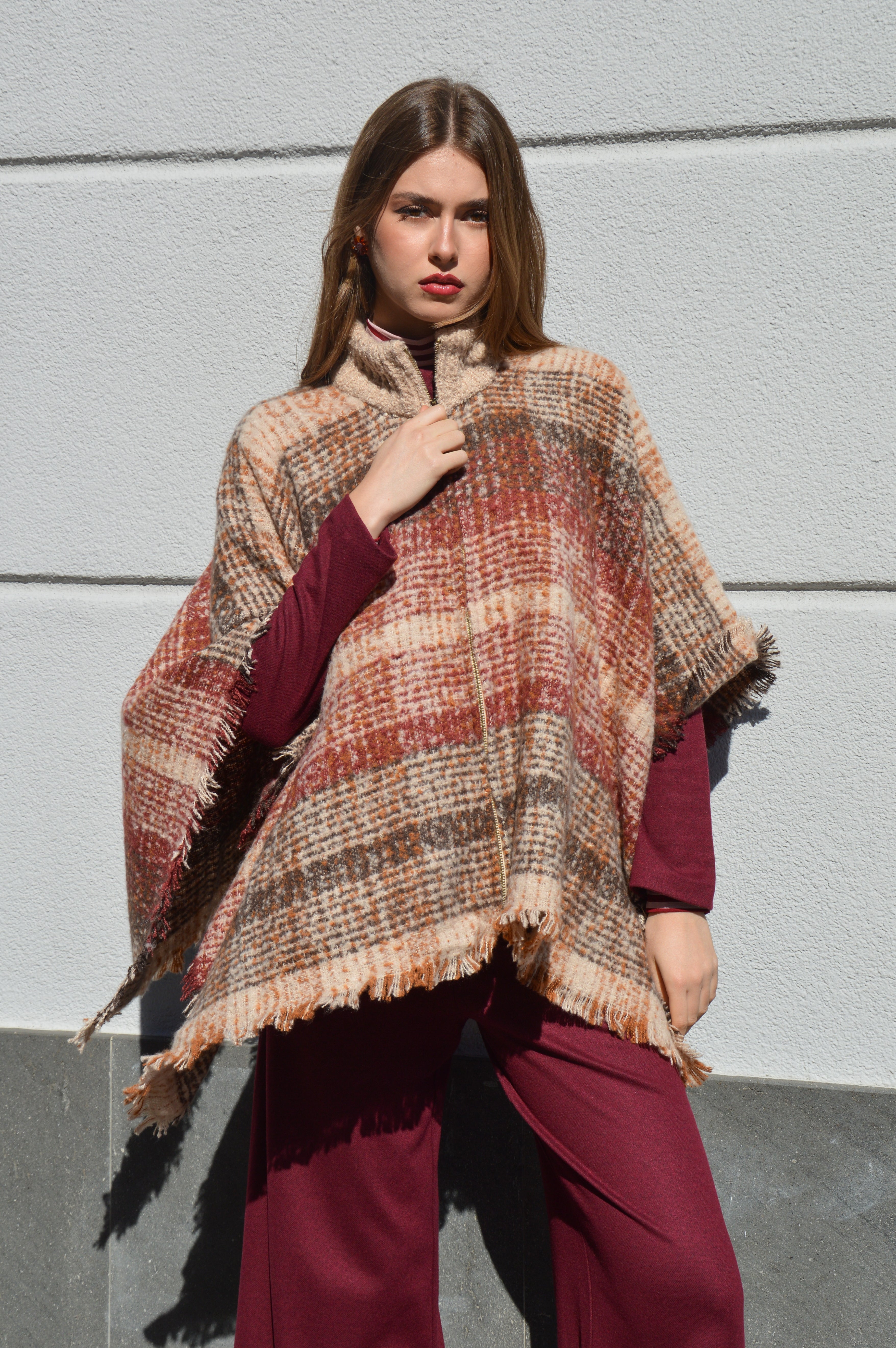 Poncho a quadri - Surkana
