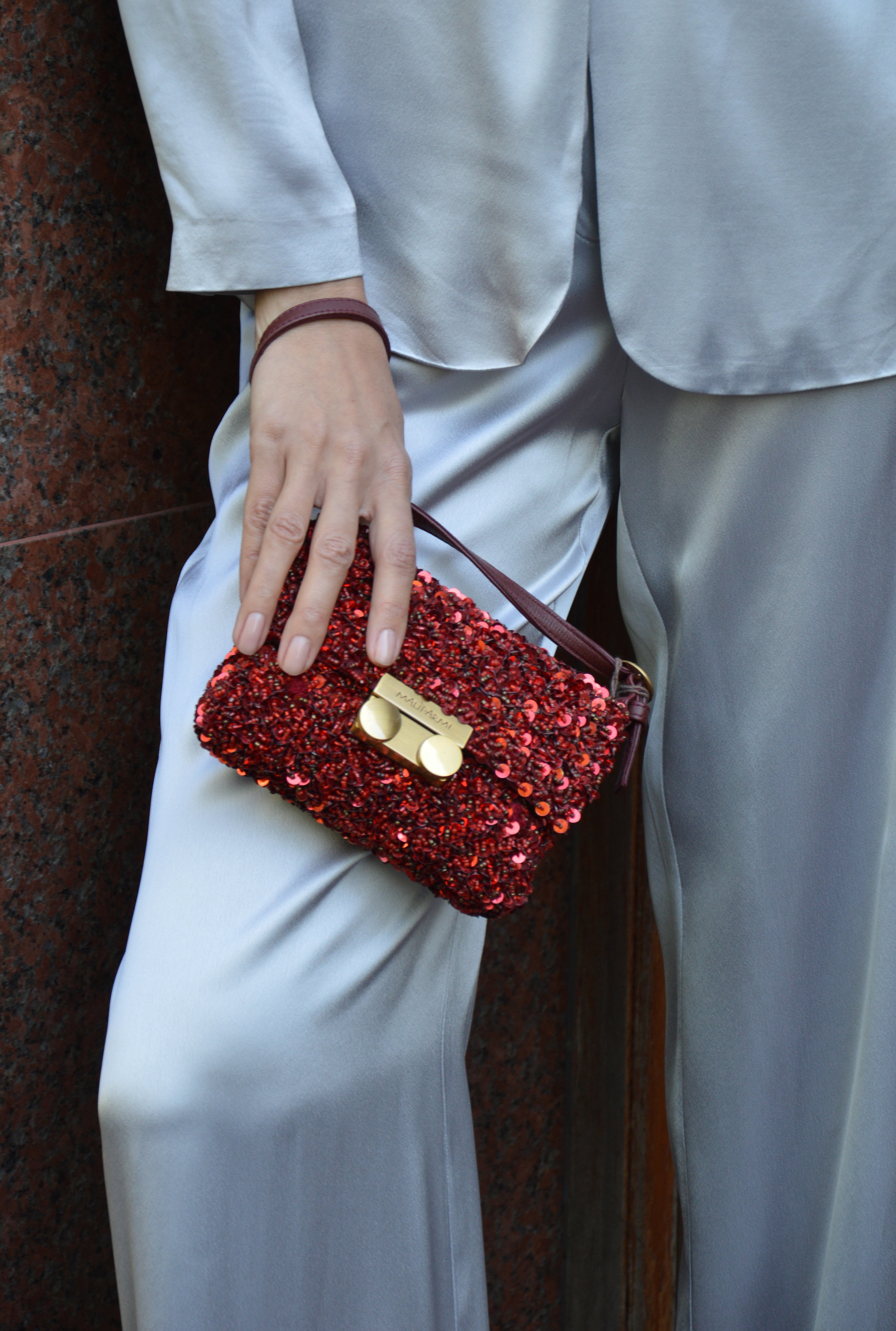 Borsa piccola a spalla paillettes - Maliparmi