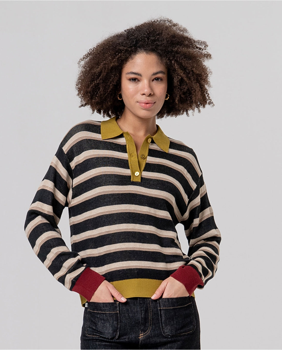 Maglione polo a righe - Surkana