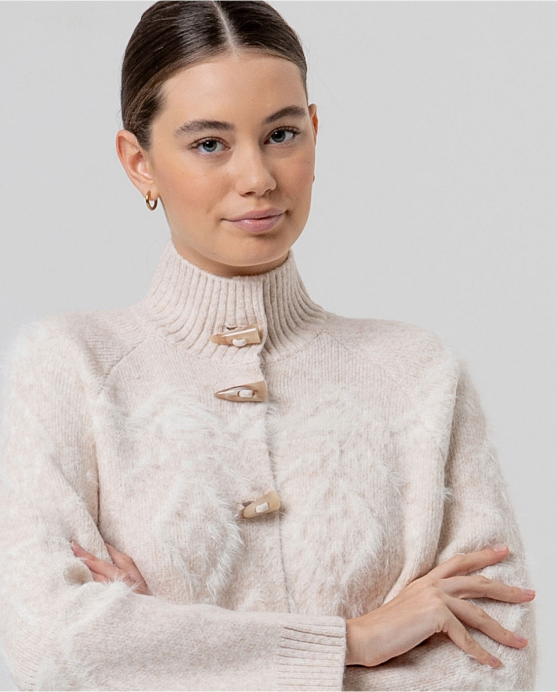 Cardigan in maglia a collo alto - Surkana