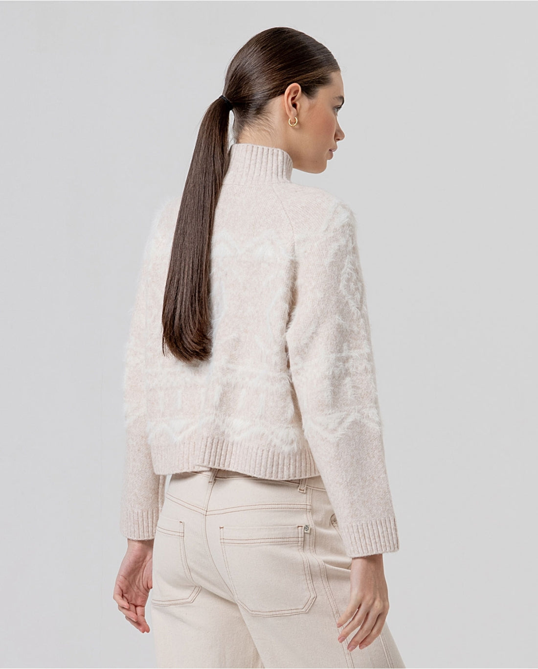 Cardigan in maglia a collo alto - Surkana