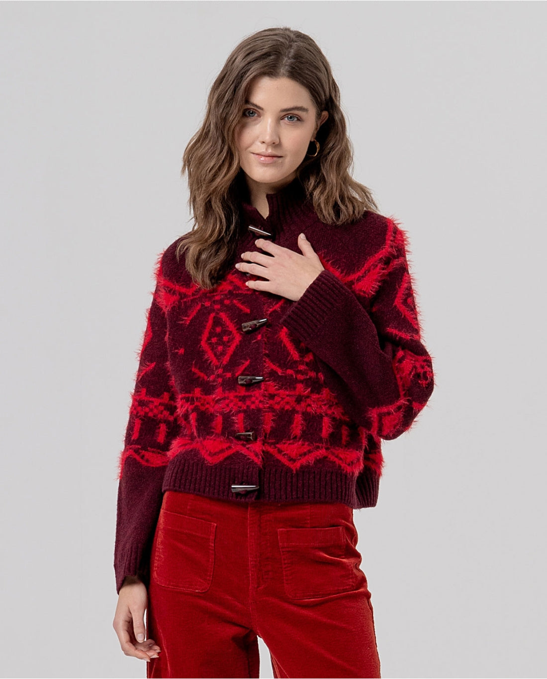 Cardigan in maglia a collo alto - Surkana