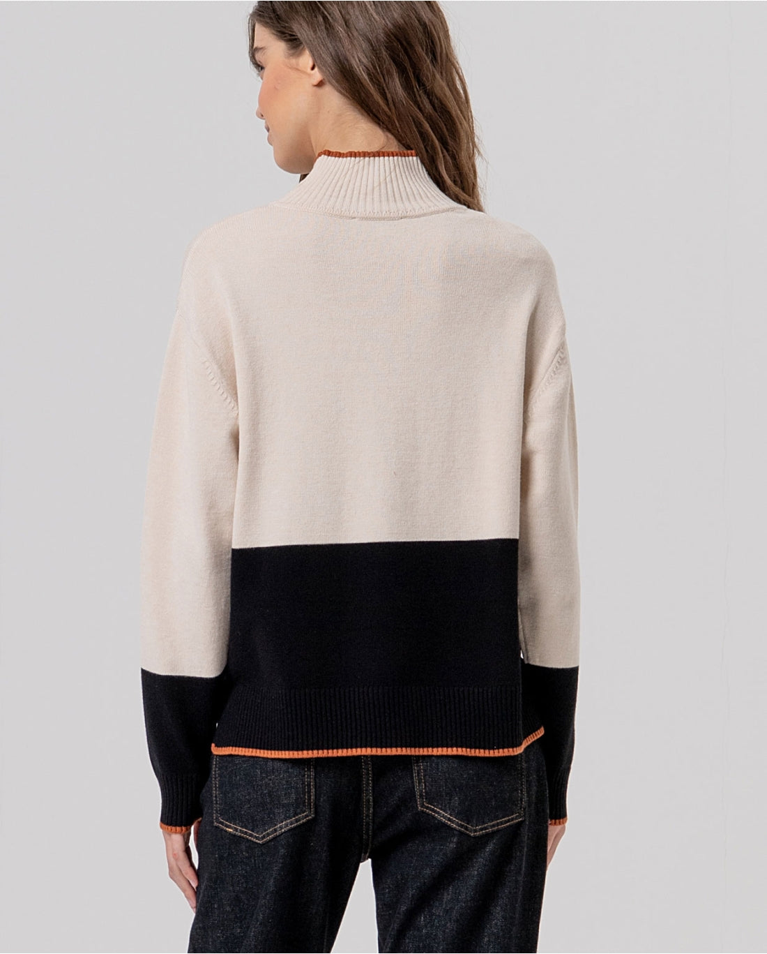 Maglione lupetto bicolore - Surkana