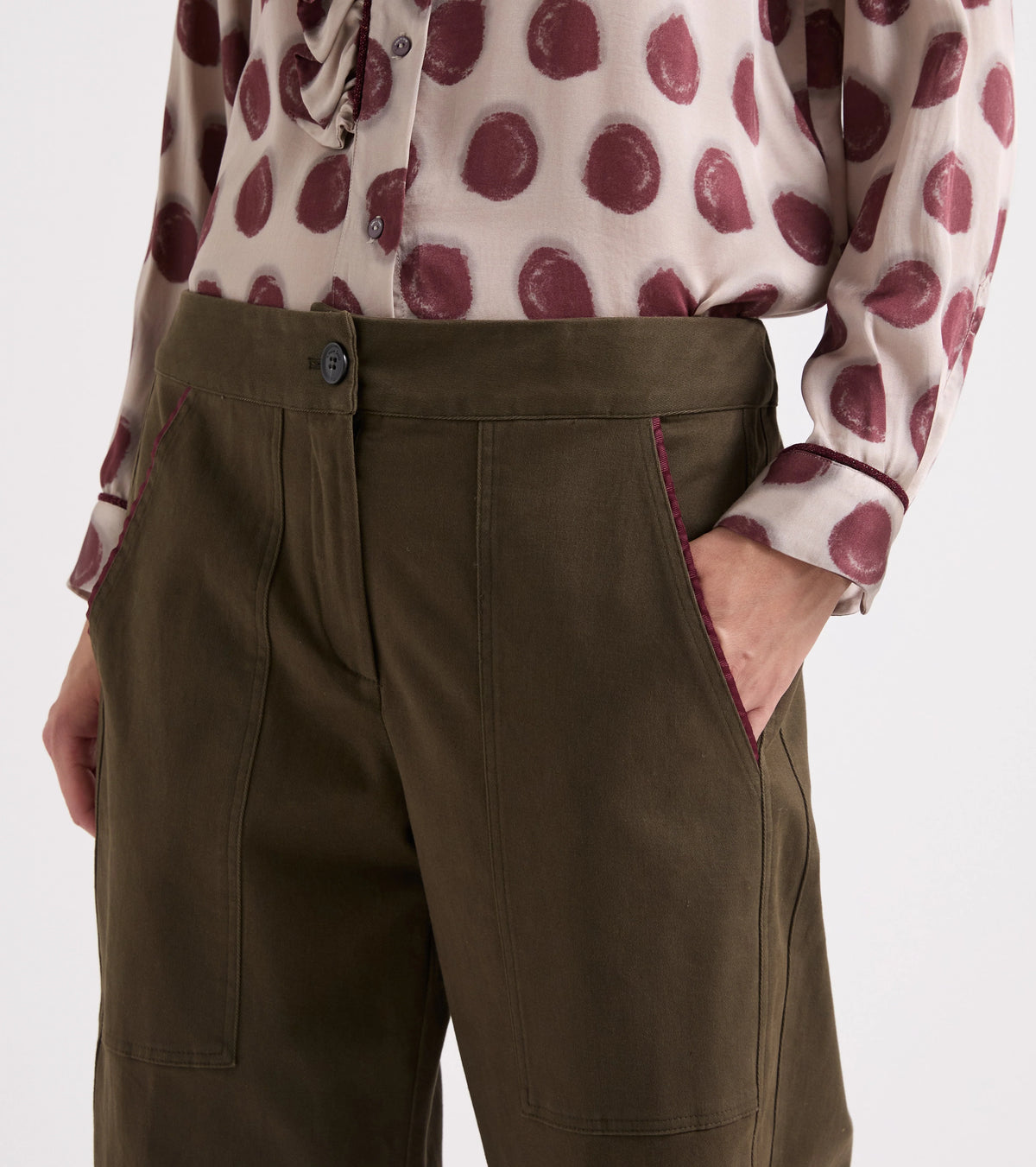Pantaloni stretch con risvolto - Alessia Santi