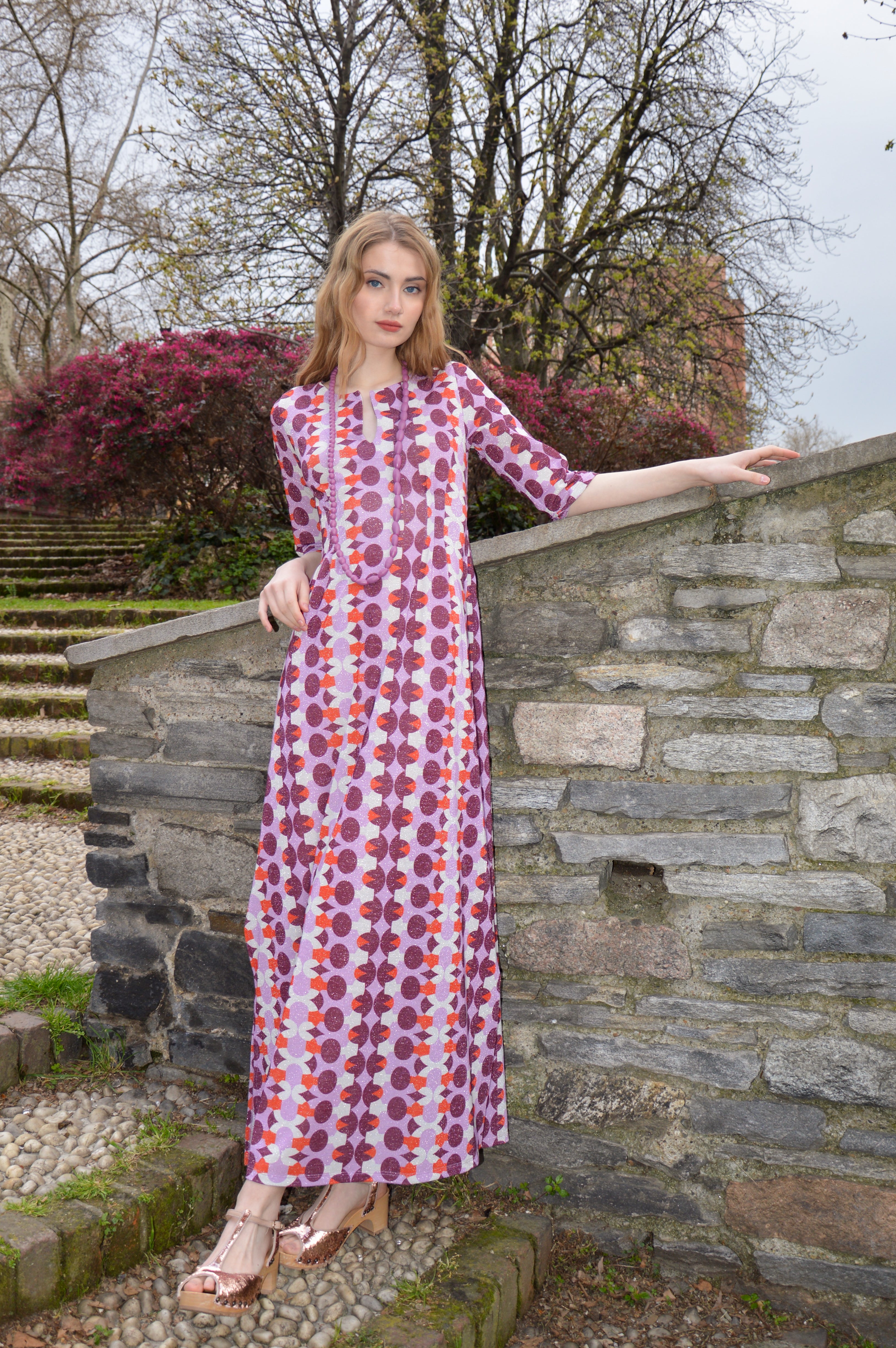 Abito kaftan fantasia lurex - Justmine