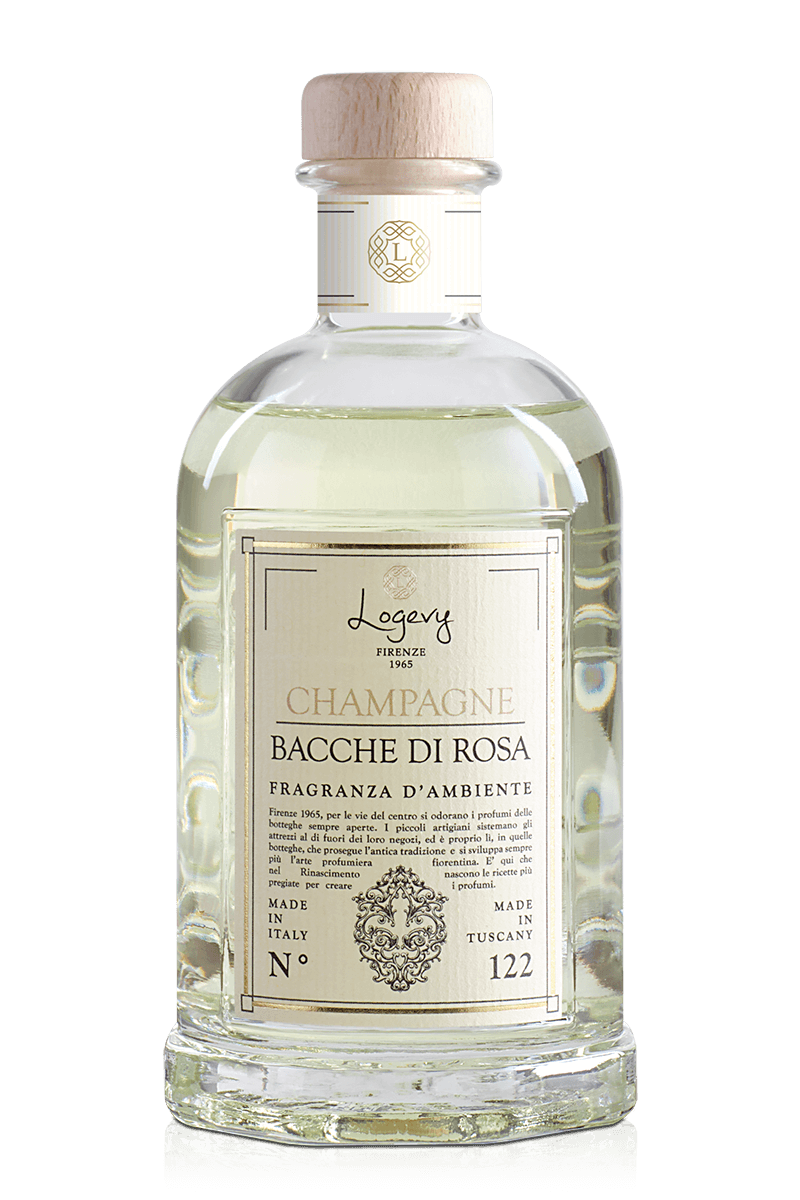Champagne e Bacche di Rosa  Diffusore bacchette - Logevy Firenze 1965