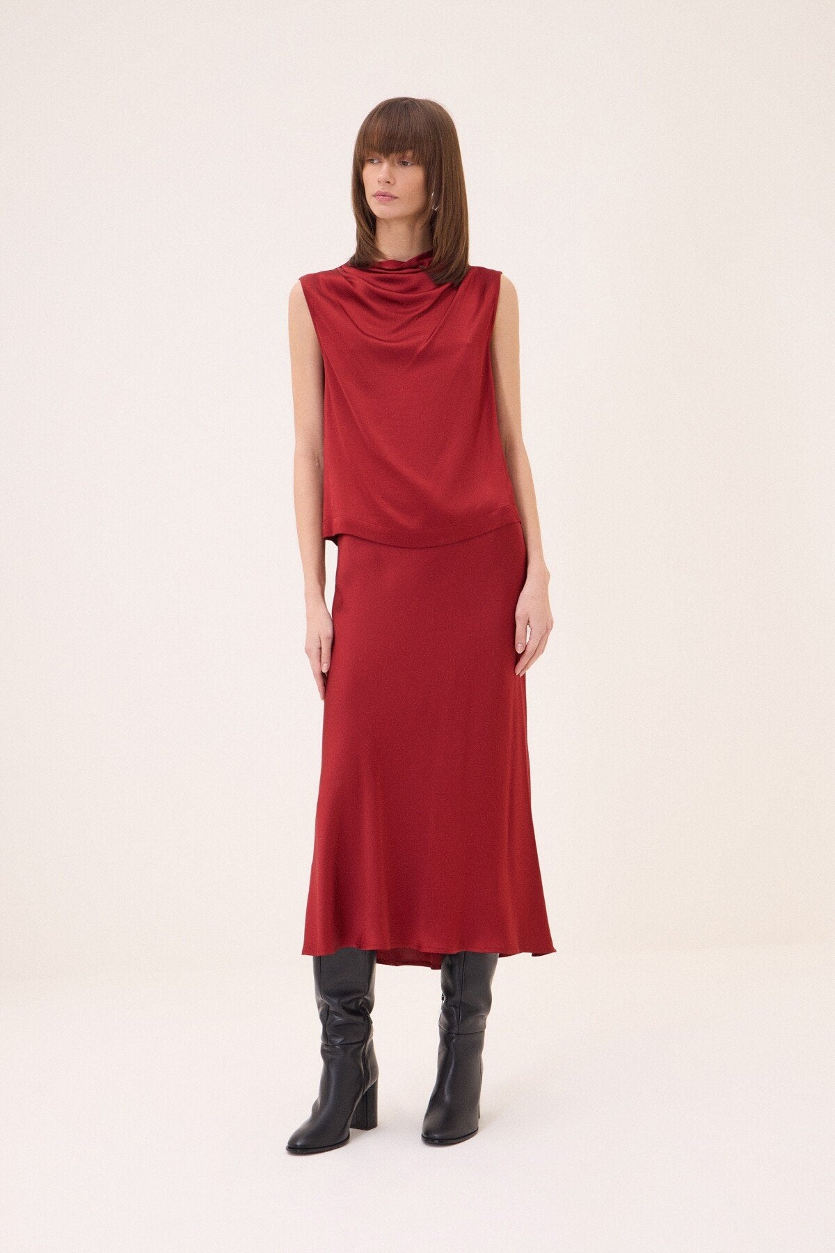 Top smanicato con collo drappeggiato - Ottod'Ame