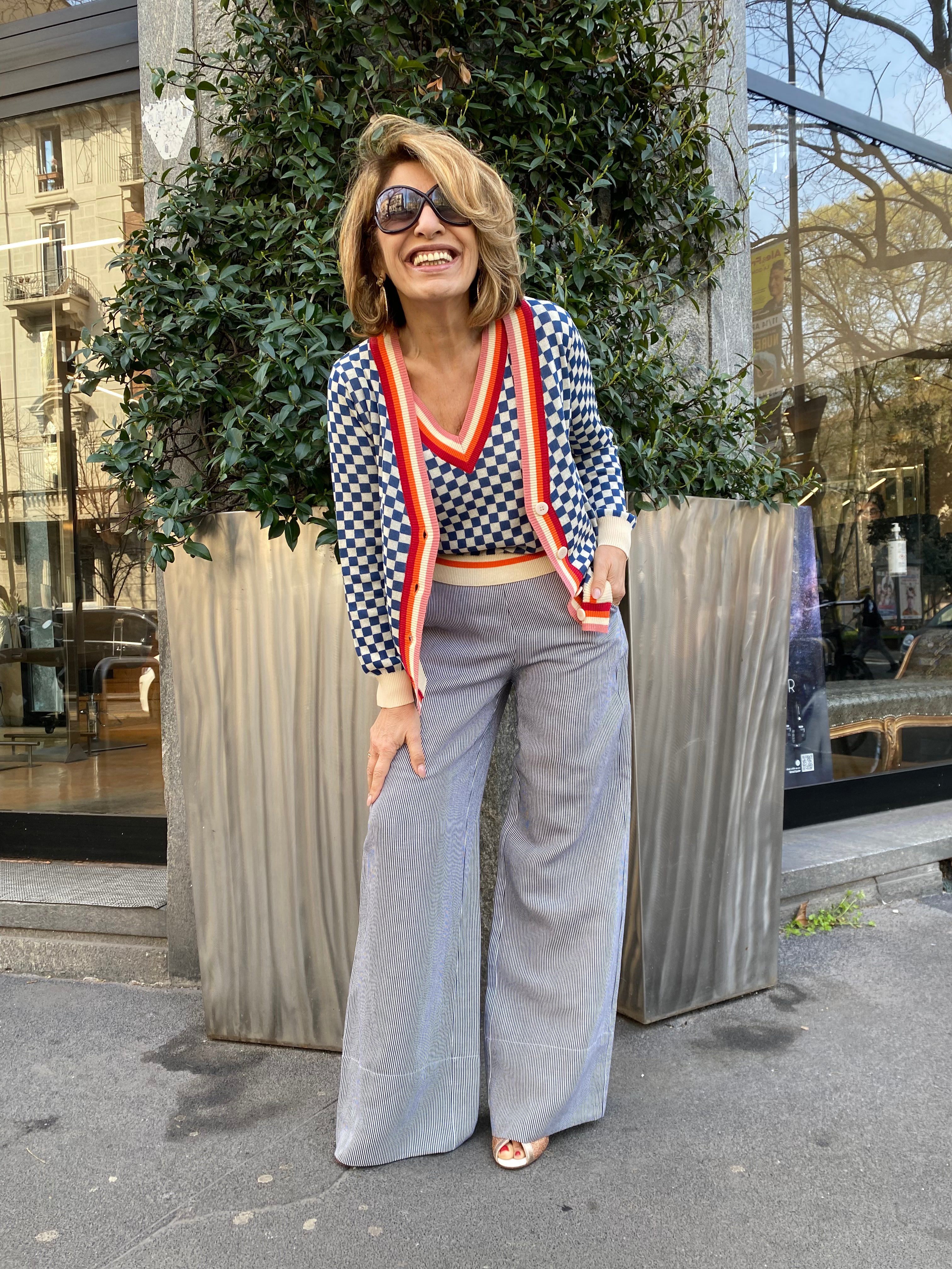 Pantalone maxi a righe sottili - Iscoming